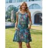 image:imageZeagoo Summer Dresses for Women 2026 Sleeveless Casual Floral Tshirt Sundress with Pockets Loose Tank Beach DressColorful