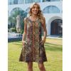 image:imageZeagoo Summer Dresses for Women 2026 Sleeveless Casual Floral Tshirt Sundress with Pockets Loose Tank Beach DressEthnic Print