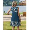 image:imageZeagoo Summer Dresses for Women 2026 Sleeveless Casual Floral Tshirt Sundress with Pockets Loose Tank Beach DressNavy Blue Print