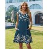 image:imageZeagoo Summer Dresses for Women 2026 Sleeveless Casual Floral Tshirt Sundress with Pockets Loose Tank Beach DressNavy Blue Print