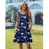 image:imageZeagoo Summer Dresses for Women 2026 Sleeveless Casual Floral Tshirt Sundress with Pockets Loose Tank Beach DressNavy Printbf318