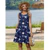 image:imageZeagoo Summer Dresses for Women 2026 Sleeveless Casual Floral Tshirt Sundress with Pockets Loose Tank Beach DressNavy Printbf318