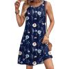 image:imageZeagoo Summer Dresses for Women 2026 Sleeveless Casual Floral Tshirt Sundress with Pockets Loose Tank Beach DressNavy Printbf318