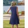 image:imageZeagoo Summer Dresses for Women 2026 Sleeveless Casual Floral Tshirt Sundress with Pockets Loose Tank Beach DressNavy Round Dot