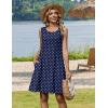 image:imageZeagoo Summer Dresses for Women 2026 Sleeveless Casual Floral Tshirt Sundress with Pockets Loose Tank Beach DressNavy Round Dot
