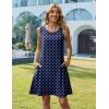 image:imageZeagoo Summer Dresses for Women 2026 Sleeveless Casual Floral Tshirt Sundress with Pockets Loose Tank Beach DressNavy Round Dot