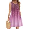 image:imageZeagoo Summer Dresses for Women 2026 Sleeveless Casual Floral Tshirt Sundress with Pockets Loose Tank Beach DressPurple Print