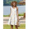 image:imageZeagoo Summer Dresses for Women 2026 Sleeveless Casual Floral Tshirt Sundress with Pockets Loose Tank Beach DressWhite Floral