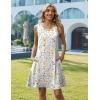 image:imageZeagoo Summer Dresses for Women 2026 Sleeveless Casual Floral Tshirt Sundress with Pockets Loose Tank Beach DressWhite Floral