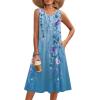 image:imageZeagoo Summer Dresses for Women Flowy Aline Casual Midi Tank Dress Beach Boho Vacation Sundresses Shift Dress with Pockets01 Blue Floral