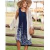 image:imageZeagoo Summer Dresses for Women Flowy Aline Casual Midi Tank Dress Beach Boho Vacation Sundresses Shift Dress with Pockets02 Navy Floral
