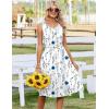 image:imageZeagoo Summer Dresses for Women Flowy Aline Casual Midi Tank Dress Beach Boho Vacation Sundresses Shift Dress with Pockets02 White Floral