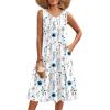 image:imageZeagoo Summer Dresses for Women Flowy Aline Casual Midi Tank Dress Beach Boho Vacation Sundresses Shift Dress with Pockets02 White Floral