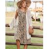 image:imageZeagoo Summer Dresses for Women Flowy Aline Casual Midi Tank Dress Beach Boho Vacation Sundresses Shift Dress with PocketsBeige