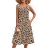 image:imageZeagoo Summer Dresses for Women Flowy Aline Casual Midi Tank Dress Beach Boho Vacation Sundresses Shift Dress with PocketsBeige