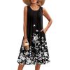 image:imageZeagoo Summer Dresses for Women Flowy Aline Casual Midi Tank Dress Beach Boho Vacation Sundresses Shift Dress with PocketsBlack Floral