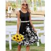 image:imageZeagoo Summer Dresses for Women Flowy Aline Casual Midi Tank Dress Beach Boho Vacation Sundresses Shift Dress with PocketsBlack Floral