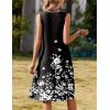 image:imageZeagoo Summer Dresses for Women Flowy Aline Casual Midi Tank Dress Beach Boho Vacation Sundresses Shift Dress with PocketsBlack Floral