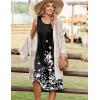 image:imageZeagoo Summer Dresses for Women Flowy Aline Casual Midi Tank Dress Beach Boho Vacation Sundresses Shift Dress with PocketsBlack Floral