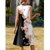 image:imageZeagoo Summer Dresses for Women Flowy Aline Casual Midi Tank Dress Beach Boho Vacation Sundresses Shift Dress with PocketsBlack White Floral
