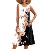 image:imageZeagoo Summer Dresses for Women Flowy Aline Casual Midi Tank Dress Beach Boho Vacation Sundresses Shift Dress with PocketsBlack White Floral