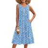 image:imageZeagoo Summer Dresses for Women Flowy Aline Casual Midi Tank Dress Beach Boho Vacation Sundresses Shift Dress with PocketsBlue