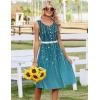 image:imageZeagoo Summer Dresses for Women Flowy Aline Casual Midi Tank Dress Beach Boho Vacation Sundresses Shift Dress with PocketsBlue Green