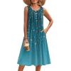 image:imageZeagoo Summer Dresses for Women Flowy Aline Casual Midi Tank Dress Beach Boho Vacation Sundresses Shift Dress with PocketsBlue Green