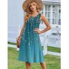 image:imageZeagoo Summer Dresses for Women Flowy Aline Casual Midi Tank Dress Beach Boho Vacation Sundresses Shift Dress with PocketsBlue Green