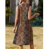 image:imageZeagoo Summer Dresses for Women Flowy Aline Casual Midi Tank Dress Beach Boho Vacation Sundresses Shift Dress with PocketsBrown