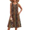image:imageZeagoo Summer Dresses for Women Flowy Aline Casual Midi Tank Dress Beach Boho Vacation Sundresses Shift Dress with PocketsBrown