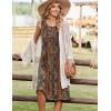 image:imageZeagoo Summer Dresses for Women Flowy Aline Casual Midi Tank Dress Beach Boho Vacation Sundresses Shift Dress with PocketsBrown