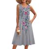 image:imageZeagoo Summer Dresses for Women Flowy Aline Casual Midi Tank Dress Beach Boho Vacation Sundresses Shift Dress with PocketsGrey Floral