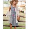 image:imageZeagoo Summer Dresses for Women Flowy Aline Casual Midi Tank Dress Beach Boho Vacation Sundresses Shift Dress with PocketsGrey Floral