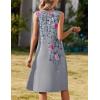 image:imageZeagoo Summer Dresses for Women Flowy Aline Casual Midi Tank Dress Beach Boho Vacation Sundresses Shift Dress with PocketsGrey Floral