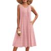 image:imageZeagoo Summer Dresses for Women Flowy Aline Casual Midi Tank Dress Beach Boho Vacation Sundresses Shift Dress with PocketsPink Dot