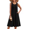 image:imageZeagoo Summer Dresses for Women Flowy Aline Casual Midi Tank Dress Beach Boho Vacation Sundresses Shift Dress with PocketsSolid Black