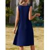 image:imageZeagoo Summer Dresses for Women Flowy Aline Casual Midi Tank Dress Beach Boho Vacation Sundresses Shift Dress with PocketsSolid Navy
