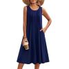 image:imageZeagoo Summer Dresses for Women Flowy Aline Casual Midi Tank Dress Beach Boho Vacation Sundresses Shift Dress with PocketsSolid Navy