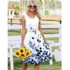 image:imageZeagoo Summer Dresses for Women Flowy Aline Casual Midi Tank Dress Beach Boho Vacation Sundresses Shift Dress with PocketsWhite Floral
