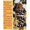 image:imageZeagoo Summer Dresses for Women Short Sleeve Shift Dress V Neck Casual Mini Beach Vacation Boho Sundress with PocketsAbstract Brush