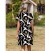 image:imageZeagoo Summer Dresses for Women Short Sleeve Shift Dress V Neck Casual Mini Beach Vacation Boho Sundress with PocketsAbstract Brush