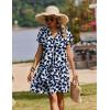 image:imageZeagoo Summer Dresses for Women Short Sleeve Shift Dress V Neck Casual Mini Beach Vacation Boho Sundress with PocketsAnavy Floral