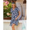 image:imageZeagoo Summer Dresses for Women Short Sleeve Shift Dress V Neck Casual Mini Beach Vacation Boho Sundress with PocketsAnavy Floral