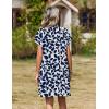 image:imageZeagoo Summer Dresses for Women Short Sleeve Shift Dress V Neck Casual Mini Beach Vacation Boho Sundress with PocketsAnavy Floral