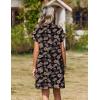 image:imageZeagoo Summer Dresses for Women Short Sleeve Shift Dress V Neck Casual Mini Beach Vacation Boho Sundress with PocketsBlack Floral