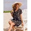 image:imageZeagoo Summer Dresses for Women Short Sleeve Shift Dress V Neck Casual Mini Beach Vacation Boho Sundress with PocketsBlack Floral