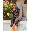 image:imageZeagoo Summer Dresses for Women Short Sleeve Shift Dress V Neck Casual Mini Beach Vacation Boho Sundress with PocketsBlack Floral