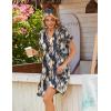 image:imageZeagoo Summer Dresses for Women Short Sleeve Shift Dress V Neck Casual Mini Beach Vacation Boho Sundress with PocketsBlue Tie Dye