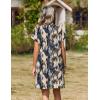 image:imageZeagoo Summer Dresses for Women Short Sleeve Shift Dress V Neck Casual Mini Beach Vacation Boho Sundress with PocketsBlue Tie Dye
